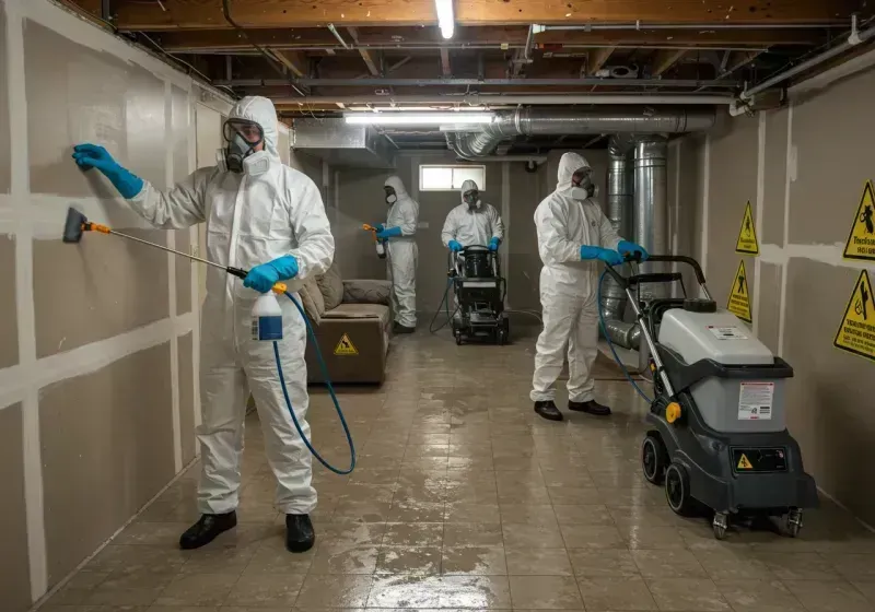 Basement Moisture Removal and Structural Drying process in Montegut, LA